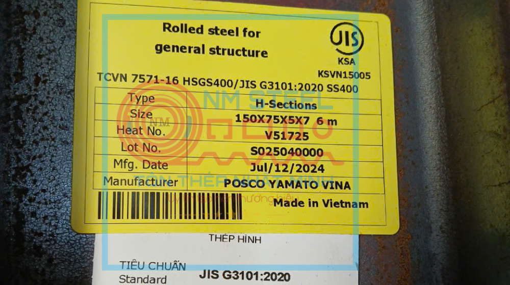 Thép Hình Posco I150x75x5x7 6M 12M Vĩnh Long