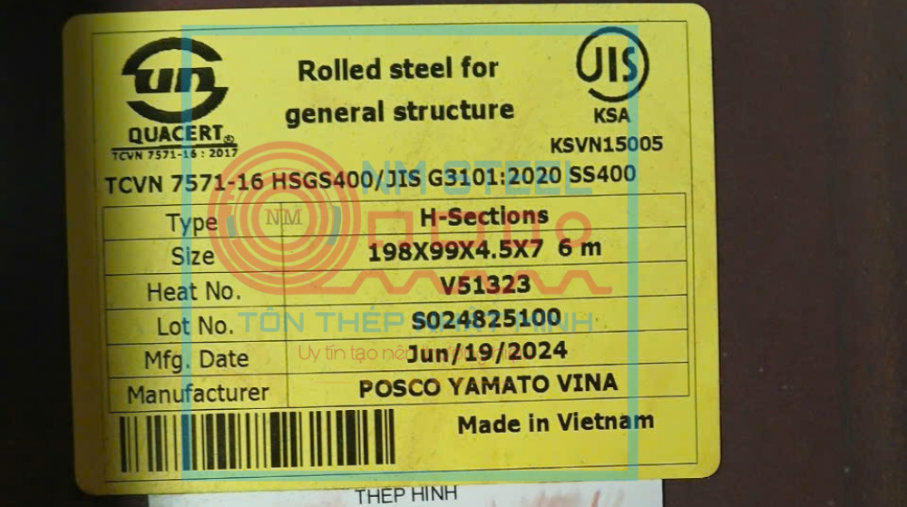 Thép Hình Posco I198x99x4.5x7 6M 12M Vĩnh Long